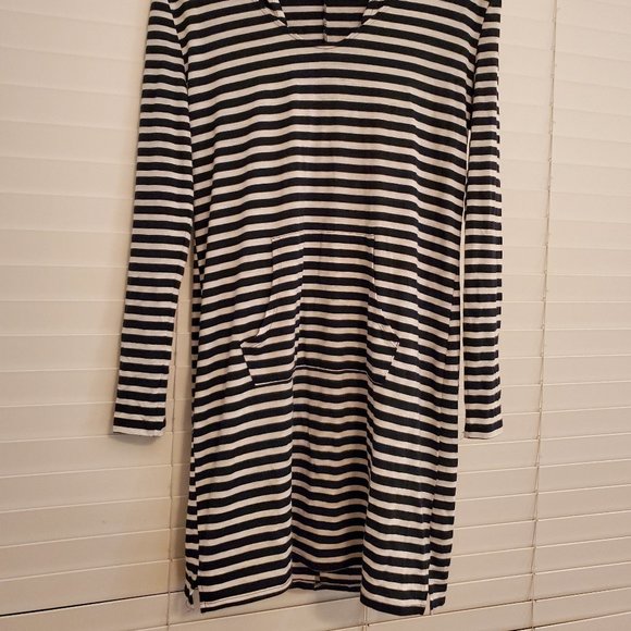 Navy Striped Dress with Hood - Picture 2 of 2
